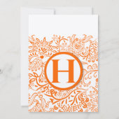 Orange Love Birds Hochzeitseinladung Einladung (Rückseite)