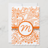 Orange Love Birds Hochzeitseinladung Einladung (Rückseite)