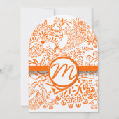 Orange Love Birds Hochzeitseinladung Einladung (Rückseite)