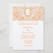 Orange Love Birds Reflections Einladung Hochzeit (Rückseite)