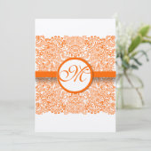 Orange Love Birds Reflections Einladung Hochzeit (Stehend Vorderseite)