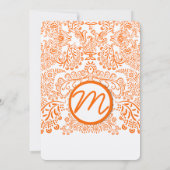 Orange Lovebirds Hochzeitseinladung Einladung (Rückseite)