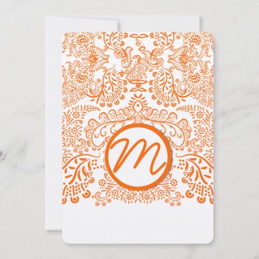 Orange Lovebirds Hochzeitseinladung Einladung (Rückseite)