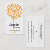 Orange Löwenzahn-Blumen-vertikale Geschäfts-Karten Visitenkarte (Vorne/Hinten)