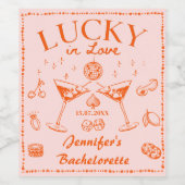 Orange Lucky In Liebe Cocktails Junggeselinnen-Abs Weinetikett (Einzelnes Label)
