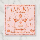 Orange Lucky In Liebe Junggeselinnen-Abschied Gefa Geschenkanhänger (Vorderseite)