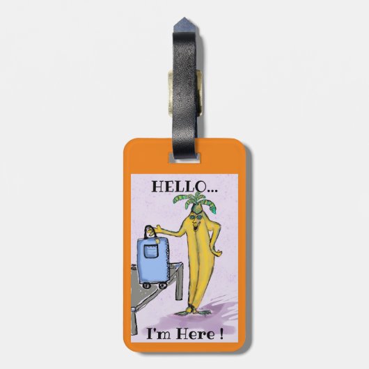Orange Luggage Tag Gepäckanhänger (Rückseite vertikal)