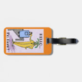 Orange Luggage Tag Gepäckanhänger (Rückseite horizontal)