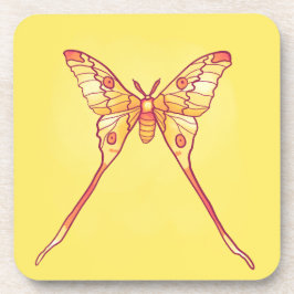 Orange Luna Moth Art - Farbiges Insekt Getränkeuntersetzer