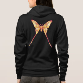 Orange Luna Moth Art - Farbiges Insekt Hoodie