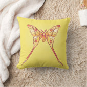 Orange Luna Moth Art - Farbiges Insekt Kissen (Decke)