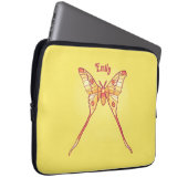 Orange Luna Moth Kunst, Dichtung und Musik Laptopschutzhülle (Vorne Rechts)
