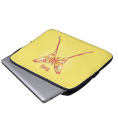 Orange Luna Moth Kunst, Dichtung und Musik Laptopschutzhülle (Vorne Knopf)