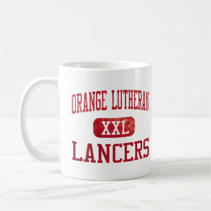 Orange lutherische Lancers-Leichtathletik Kaffeetasse