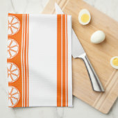 Orange Luxury Jacquard Stripes Geschirrtuch (Viertel Falte)