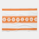 Orange Luxury Jacquard Stripes Geschirrtuch (Horizontal)