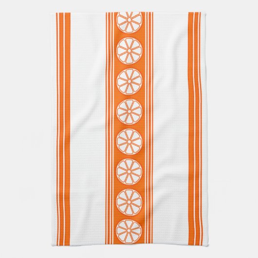 Orange Luxury Jacquard Stripes Geschirrtuch (Vertikal)