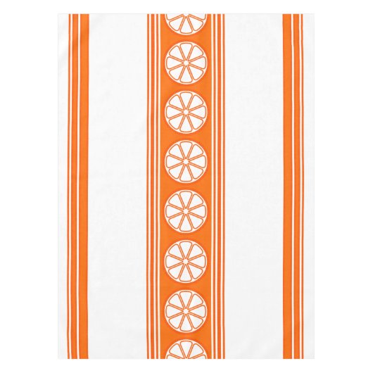Orange Luxury Jacquard Stripes Tischdecke (Vorderseite)