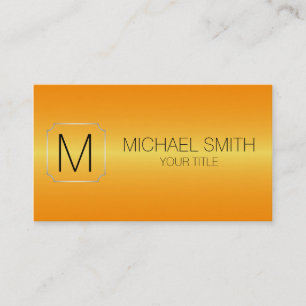 Orange LuxusEdelstahl-Metallmonogramm Visitenkarte