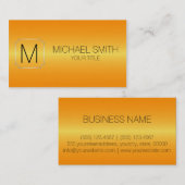 Orange LuxusEdelstahl-Metallmonogramm Visitenkarte (Vorne/Hinten)