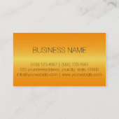 Orange LuxusEdelstahl-Metallmonogramm Visitenkarte (Rückseite)