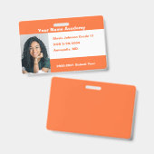 Orange macht es Ihnen selbst maßgeschneiderte Haus Ausweis (Vorder- & Rückseite)