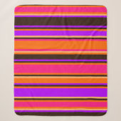 Orange, Magenta & Lila Stripteppiche Sherpadecke (Vorderseite)