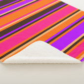 Orange, Magenta & Lila Stripteppiche Sherpadecke (3/4)
