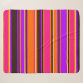 Orange, Magenta & Lila Stripteppiche Sherpadecke (Vorderseite (Horizontal))