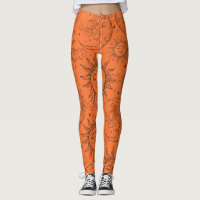 Orange Magic Vintag Celestial Sun Moon Stars