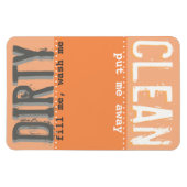 Orange Magnet für Geschirrspüler - Sauberes/schmut (Horizontal)