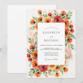 Orange Magnificent Summer Wedding Einladung (Vorne/Hinten)