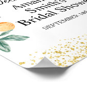 Orange main squeeze Brautparty Begrüßungszeichen Poster (Ecke)