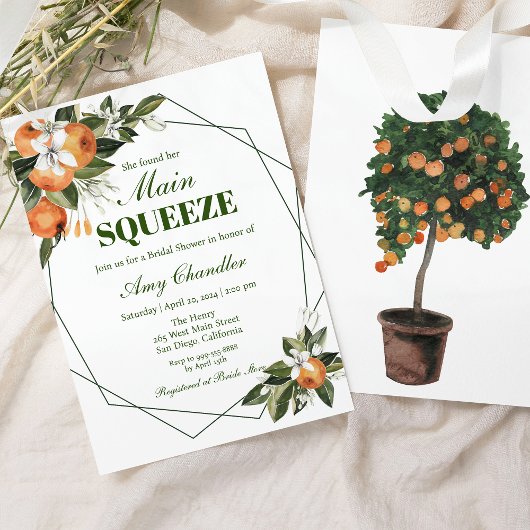 Orange Main Squeeze Bridal Dusche Einladung