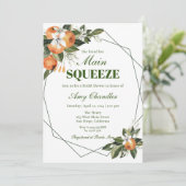 Orange Main Squeeze Bridal Dusche Einladung (Stehend Vorderseite)