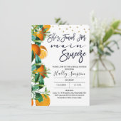 Orange Main Squeeze Bridal Dusche Einladung (Stehend Vorderseite)