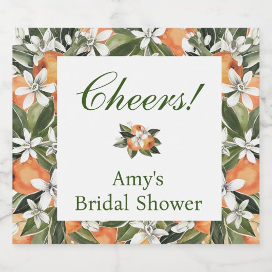 Orange Main Squeeze Champagner Flaschenetikett Schaumweinetikett (Einzelnes Label)