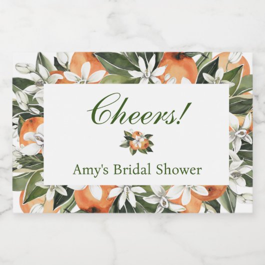 Orange Main Squeeze Mini Champagne Flasche Schaumweinetikett (Einzelnes Label)