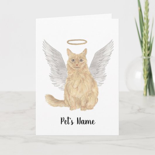 Orange Maine Coon Beileid Memorial Karte (Vorderseite)