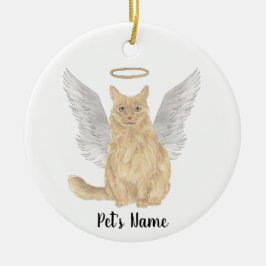 Orange Maine Coon Beileid Memorial Keramik Ornament