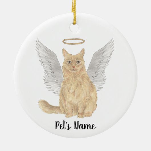 Orange Maine Coon Beileid Memorial Keramik Ornament (Hinten)