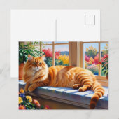 Orange Maine Coon Cat Postkarte (Vorne/Hinten)