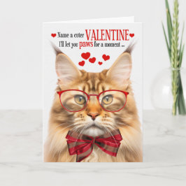 Orange Maine Coon Tabby Cat Spaß Valentinstag Feiertagskarte