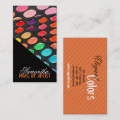 Orange Make up Artist Palette Brush Business Card Visitenkarte (Vorne/Hinten)