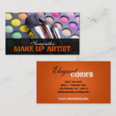 Orange Make up Artist Palette Brush Business Card Visitenkarte (Vorne/Hinten)