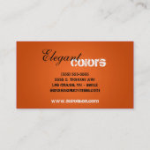 Orange Make up Artist Palette Brush Business Card Visitenkarte (Rückseite)