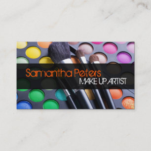Orange Make up Artist Palette Brush Business Card Visitenkarte