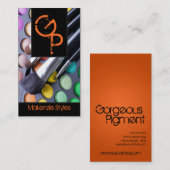 Orange Make up Artist Palette Business Card Visitenkarte (Vorne/Hinten)