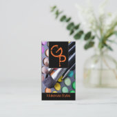 Orange Make up Artist Palette Business Card Visitenkarte (Stehend Vorderseite)