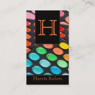 Orange Make up Artist Palette Business Card Visitenkarte